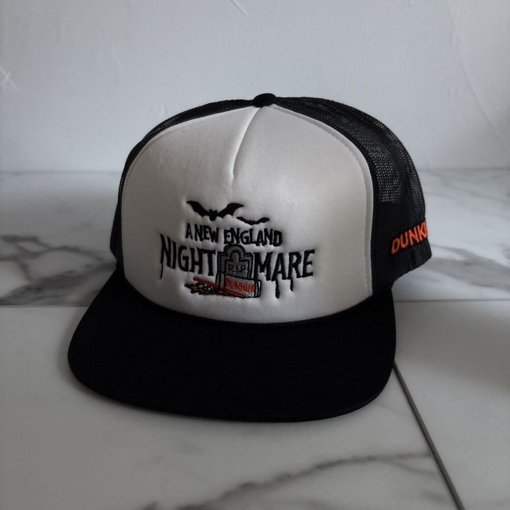 Dunkin' x Salem New England Nightmare Black/White Snapback Hat NEW 2026